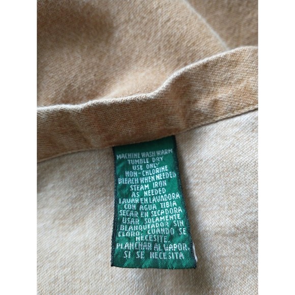 Vintage Hunt Club Mens Button Down Shirt Size XL Tall Tan Crest Logo - Picture 5 of 6